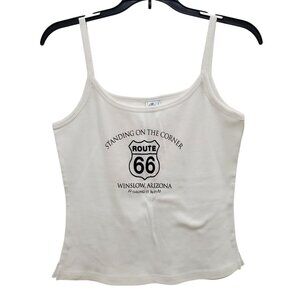 Bay Beauty Y2K‎ Winslow Arizona Route 66 Women's White Souvenir Babydoll Cami XL